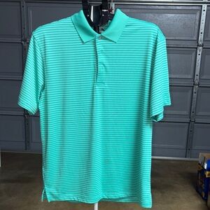Men's Striped Polo Shirt - Green